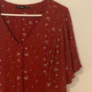 Blu Pepper Red Floral Dress